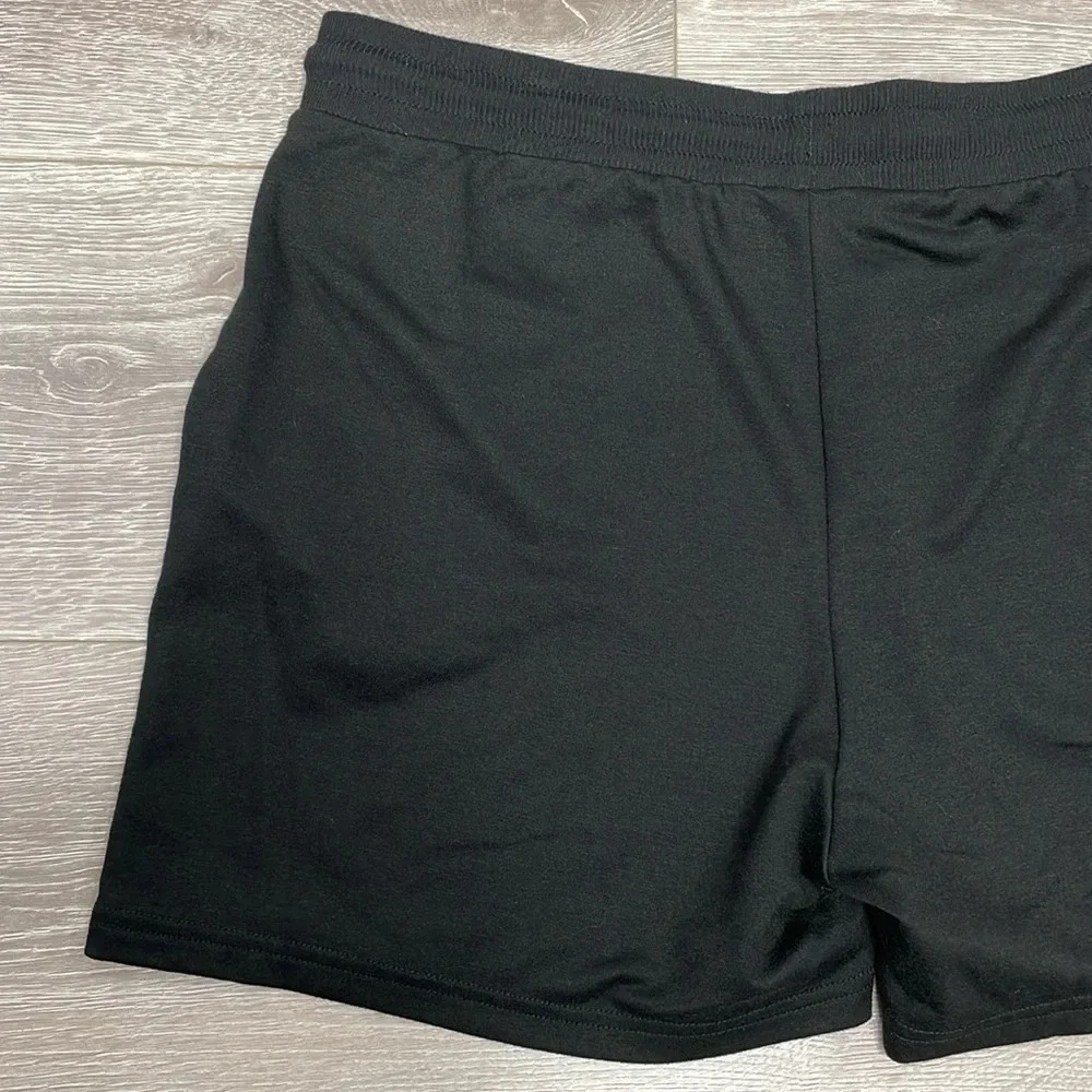 Adrienne Vittadini Sport Shorts Black Pull On Waist Grommet Pocket Detail XL